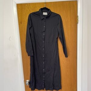 NEW Everlane The Luxe Cotton Shirtdress in Black Large